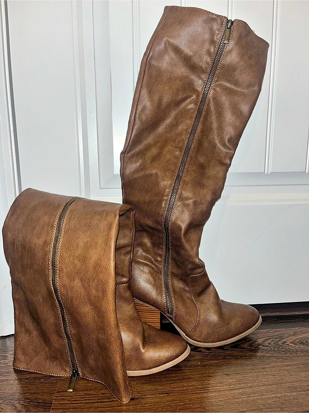 Lyric Lyrica Over-the-Knee Wedge Boots Brown US 10
